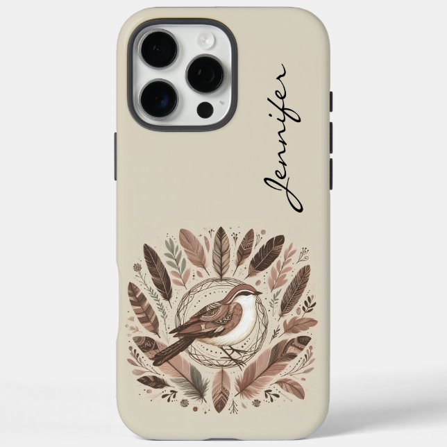Boho Bird Indian Feather iPhone / iPad case (Back)