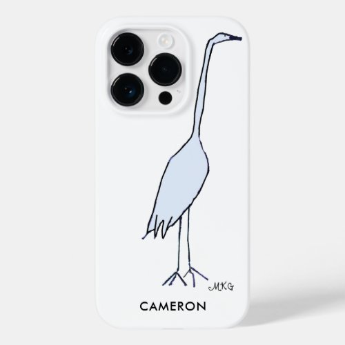 Boho Bird Nerd Great Blue Heron Wildlife Art Case_Mate iPhone 14 Pro Case