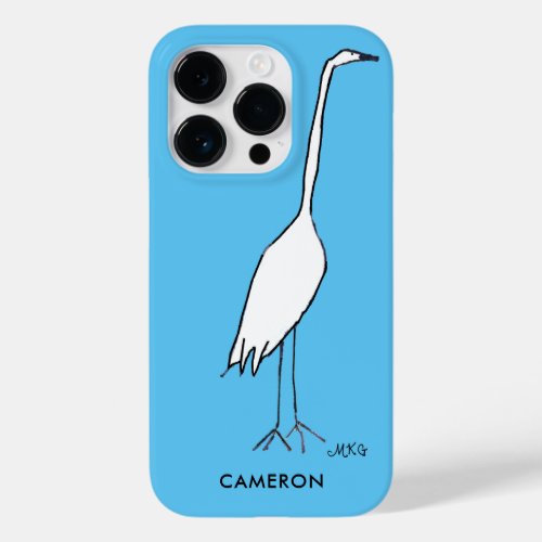 Boho Bird Nerd Great White Heron Wildlife Art Case_Mate iPhone 14 Pro Case