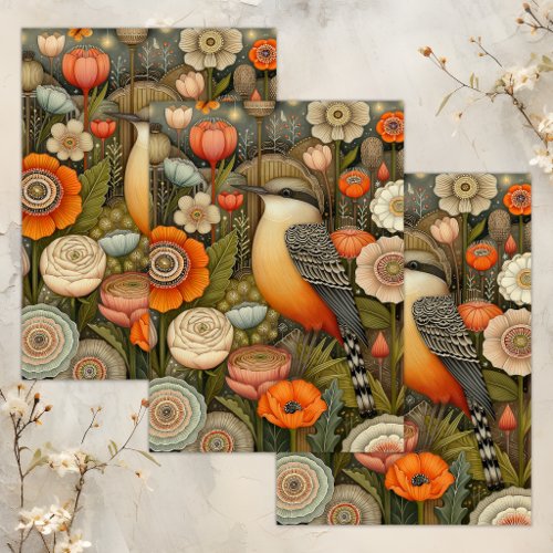 BOHO BIRD WHIMSICAL DECOUPAGE TISSUE PAPER