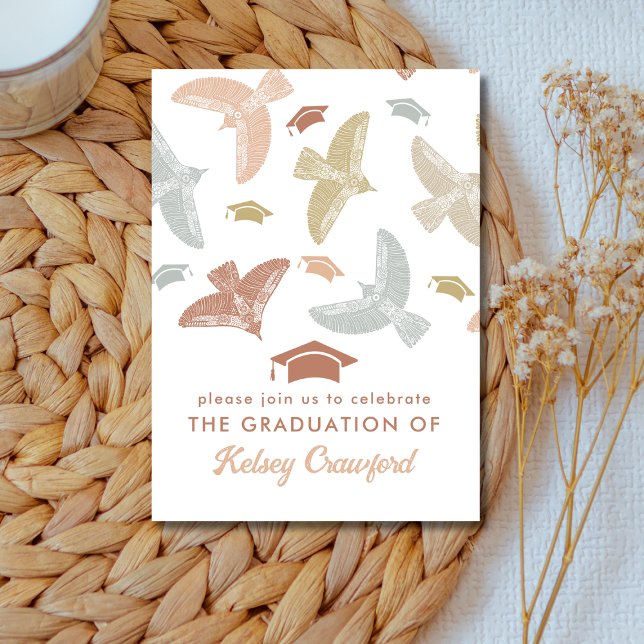 Boho Birds Cute Graduation Party Insert (Creator Uploaded)