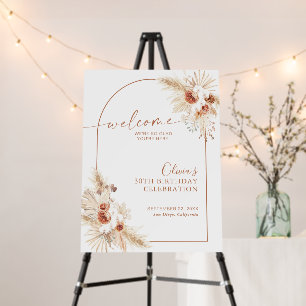 Boho Birthday Party Welcome Sign Pampas Grass