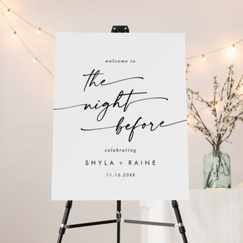 Boho Black and White Welcome The Night Before Sign
