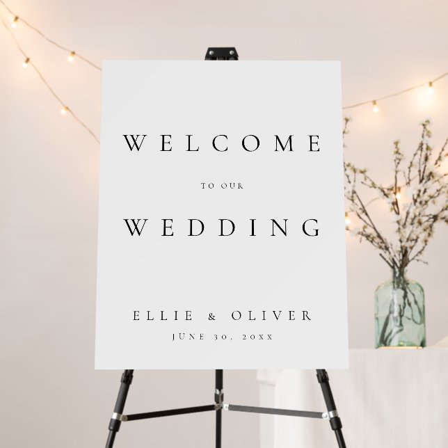 Boho Black and White Welcome to our Wedding Foam Board (In Situ (Stand))