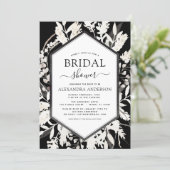 Boho Black Beige Botanical Bridal Shower Invitation (Standing Front)