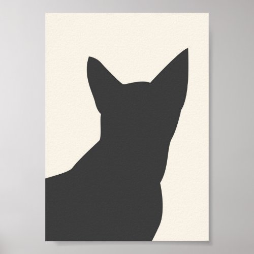 Boho Black Cat Silhouette Summer Print