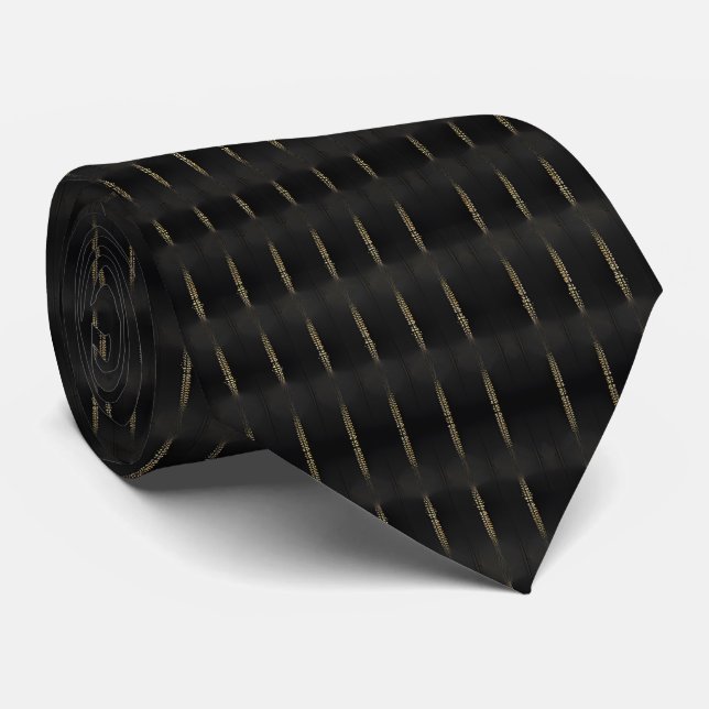 Boho Black Elegant Classy Neck Tie (Rolled)