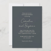 Boho Black Floral Elegant Minimalist Couple Shower Invitation (Front)