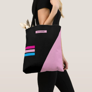 Boho Black Stripes Classy Trendy Girly Tote Bag