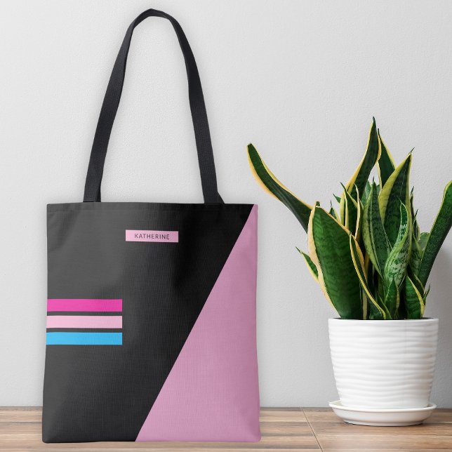 Boho Black Stripes Classy Trendy Girly  Tote Bag (Creator Uploaded)