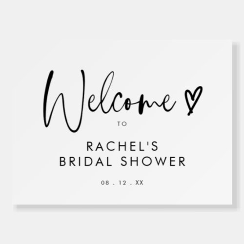 Boho Black  White Bridal Shower Welcome Sign