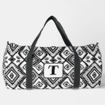 Boho Black White Ethnic pattern 1 Duffle Bag