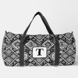 Boho Black White Ethnic pattern 3 Duffle Bag