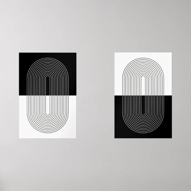 Boho Black & White Wall Art Sets (Front)