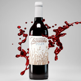 Boho Blessed Lammas Wheat Harvest Wine Label