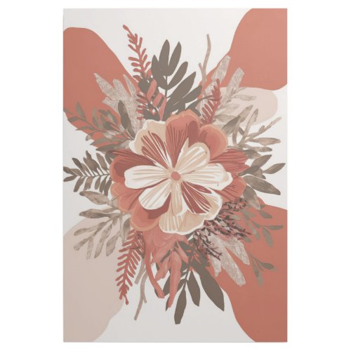 Boho Bliss Terracotta  Beige Floral Art