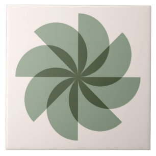 Boho Blocks Floral Ceramic Tile