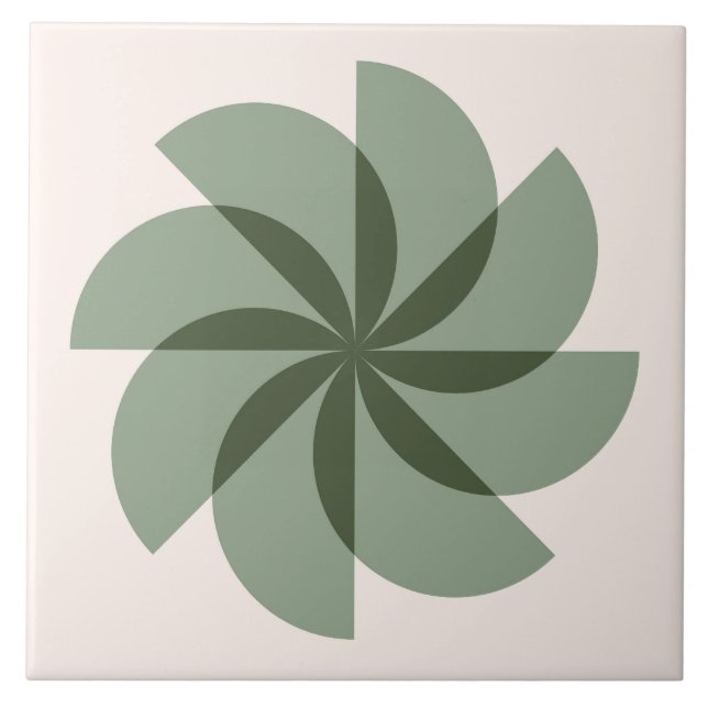 Boho Blocks Floral  Ceramic Tile (Front)