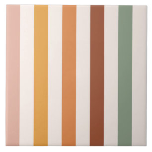 Boho Blocks Floral Ceramic Tile