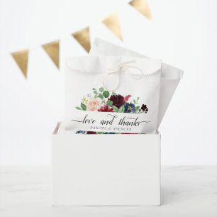 Boho Bloom Burgundy Red and Navy Blue Garland Favor Bag