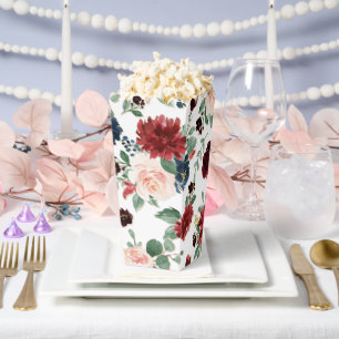 Boho Bloom   Burgundy Red and Navy Blue Pattern Favor Boxes