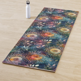Boho Bloom: Colorful Floral Oasis Yoga Mat