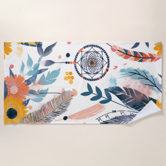 Boho Bloom Custom Beach Towel