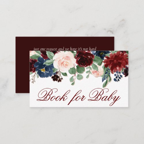 Boho Bloom  Elegant Marsala Red Garland Reception Enclosure Card