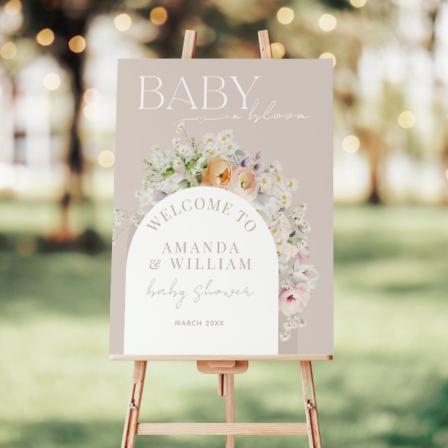 Boho Bloom Garden Wildflower Spring Baby Shower Foam Board (Creator Uploaded)