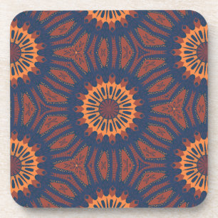 Boho Bloom Mandala Pattern Beverage Coaster