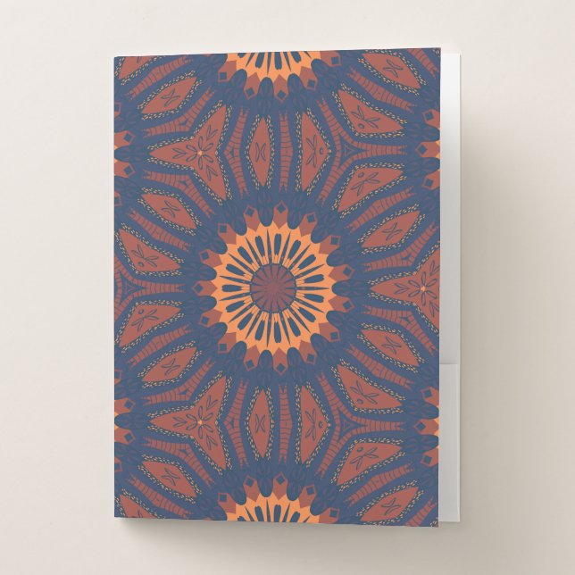Boho Bloom Mandala Pattern Pocket Folder (Front)