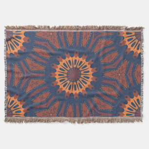 Boho Bloom Mandala Pattern Throw Blanket