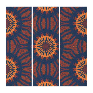 Boho Bloom Mandala Pattern Triptych