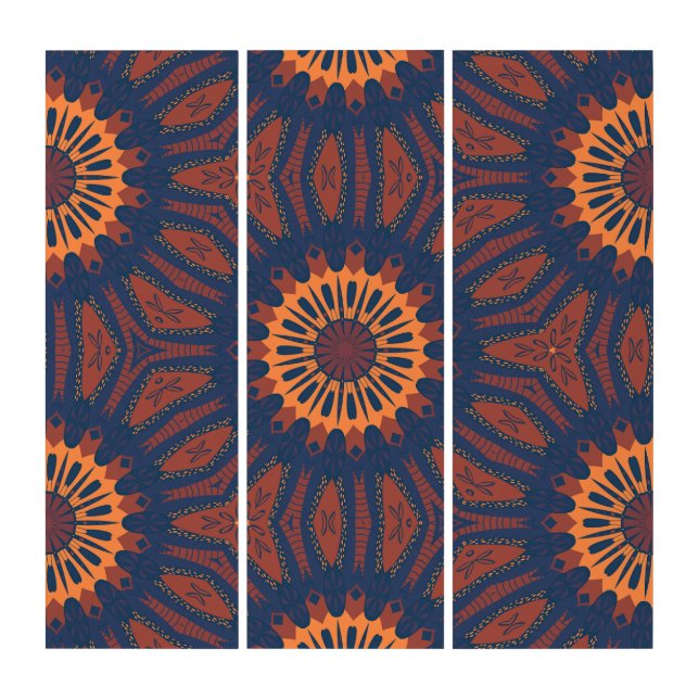 Boho Bloom Mandala Pattern Triptych (Front)