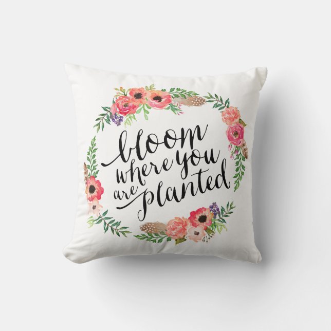 Boho Bloom | Throw Pillow (Front)