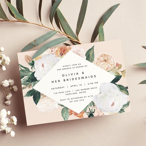 Boho Blooms  Bridesmaids Brunch or Luncheon Invitation