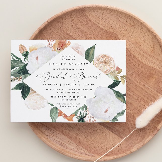 Boho Blooms | Elegant Floral Bridal Shower Brunch Invitation (Creator Uploaded)