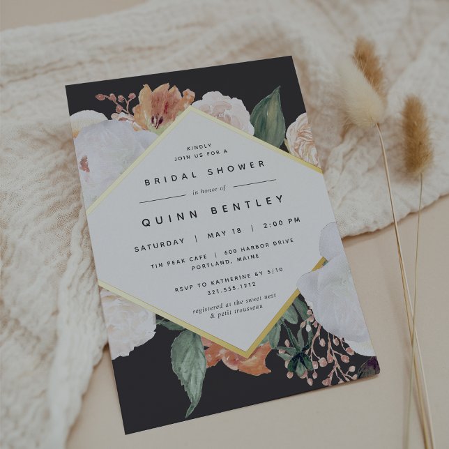 Boho Blooms Floral Bridal Shower Foil Invitation (Creator Uploaded)