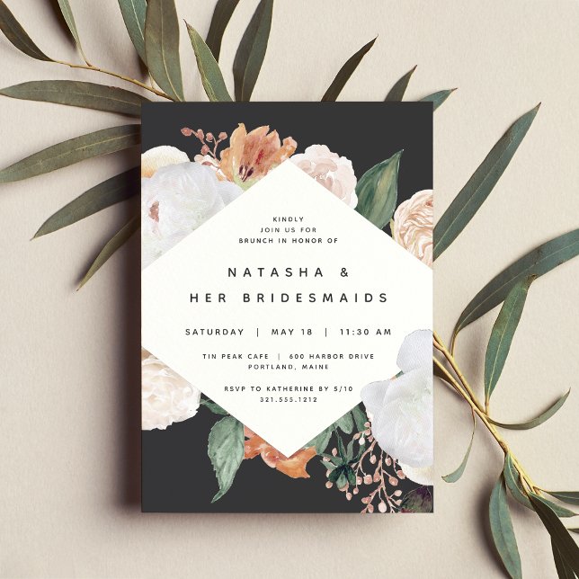 Boho Blooms | Modern Floral Bridesmaids Brunch Invitation (Creator Uploaded)