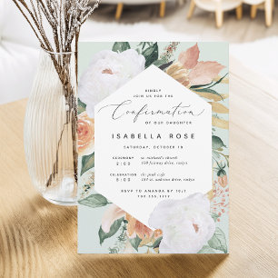 Boho Blooms Modern Floral Confirmation Invitation