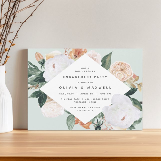 Boho Blooms | Modern Floral Engagement Party Invitation (Creator Uploaded)