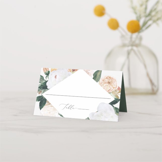 Boho Blooms Modern Floral Place Card (Front)