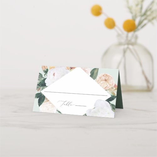 Boho Blooms Modern Floral Place Card