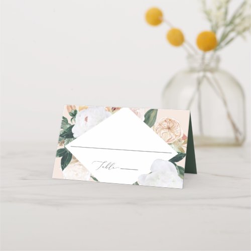 Boho Blooms Modern Floral Place Card