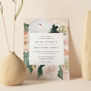 Boho Blooms Modern Floral Wedding Invitation