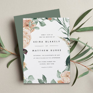 Boho Blooms | Modern Floral Wedding Invitation