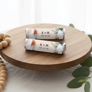 Boho Blooms Modern Floral Wedding Monogram Breath Savers® Mints