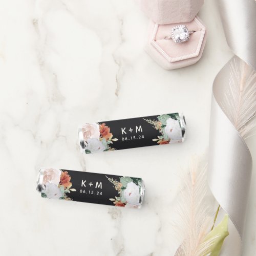 Boho Blooms Modern Floral Wedding Monogram Breath Savers Mints