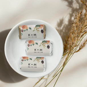 Boho Blooms Modern Floral Wedding Monogram Hershey's Miniatures