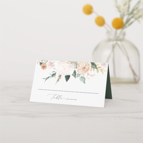 Boho Blooms Modern Floral Wedding Place Card